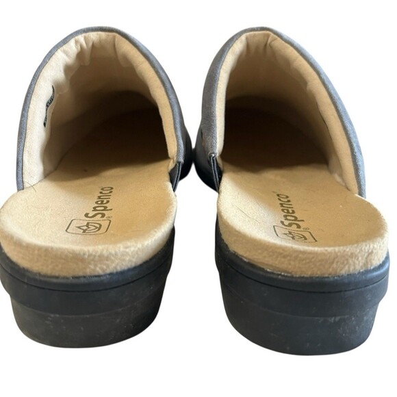 Spenco Topanga Clog Mule Blue Beige 10D Suede Braided Slip On Flat Comfort - Picture 10 of 14